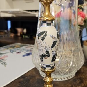 Gold and Cream Floral Candle Holder